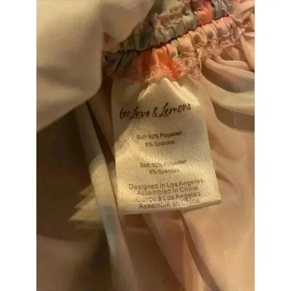 For Love & Lemons Mini Slip Dress XS Tie Dye Ruched Open Back Asymmetric Strappy - Picture 15 of 16